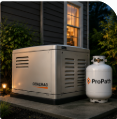 Home generator and outdoor propane setup